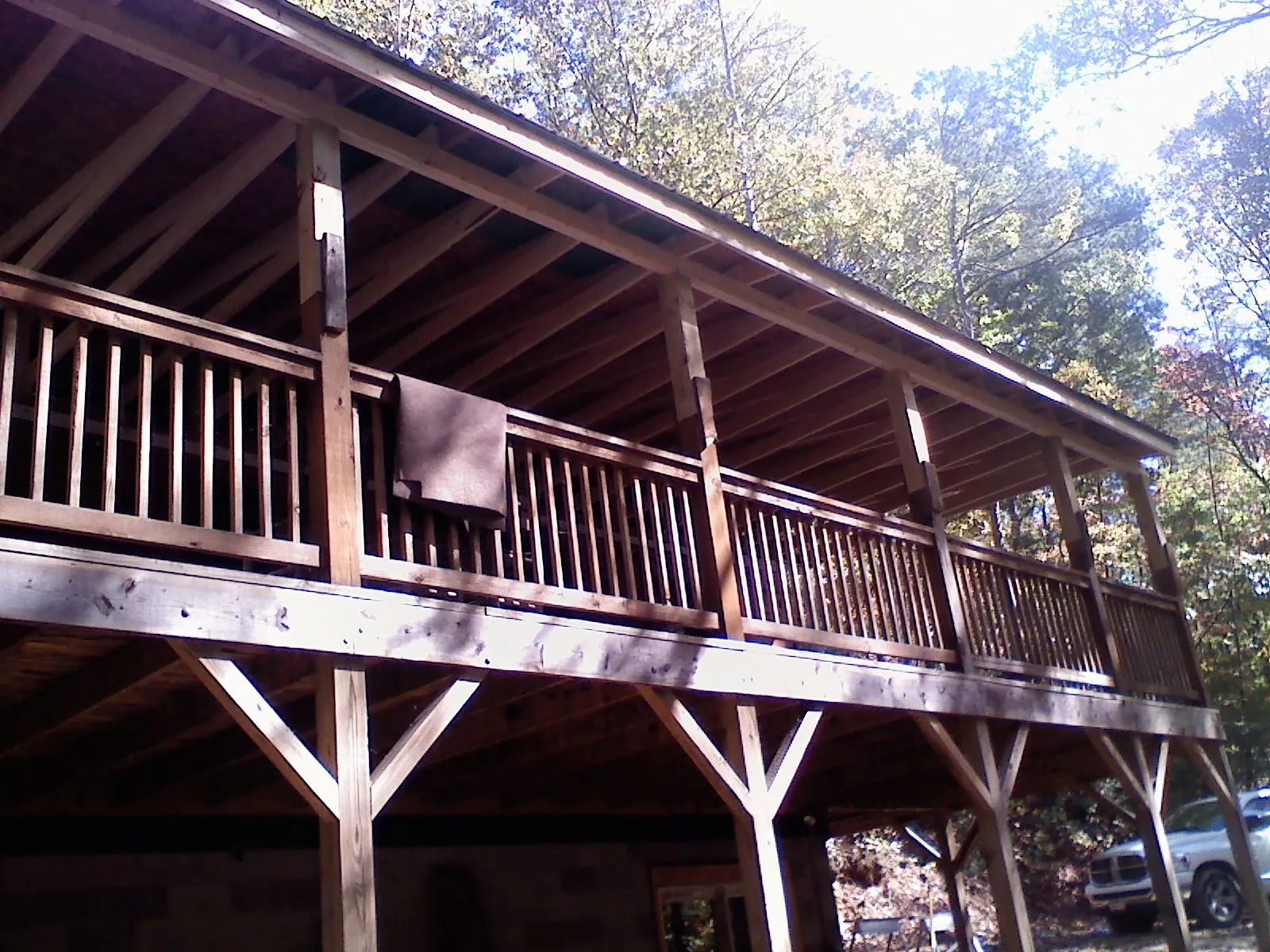 Timber framing under a new elevated porch and deck — Roof Leak Repair in North Ridgeville by Roofing Brothers